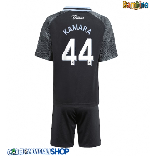 Maglie da calcio Aston Villa Boubacar Kamara #44 Seconda Maglia Bambino 2025-26 Manica Corta + Pantaloni corti)